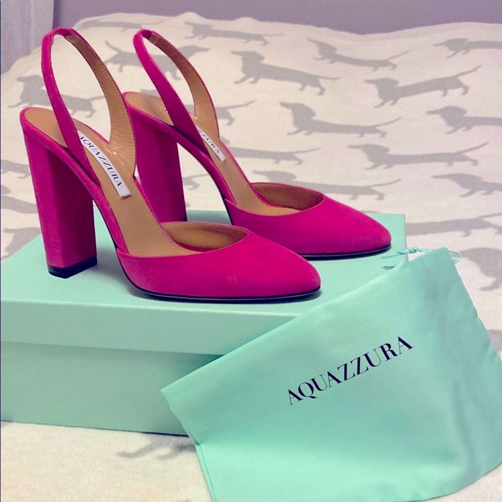 Aquazzura  Pink Slingback Heels